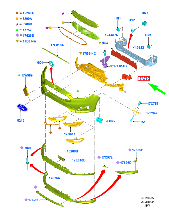 new ford focus mk3 c346 front bumper left filler 1779085 cm51-17a796-ab original