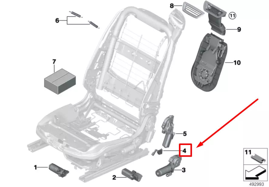NEW BMW 4 CABRIO F33 FRONT RIGHT SEAT MICRO SWITCH 7025194 52107025194 ORIGINAL