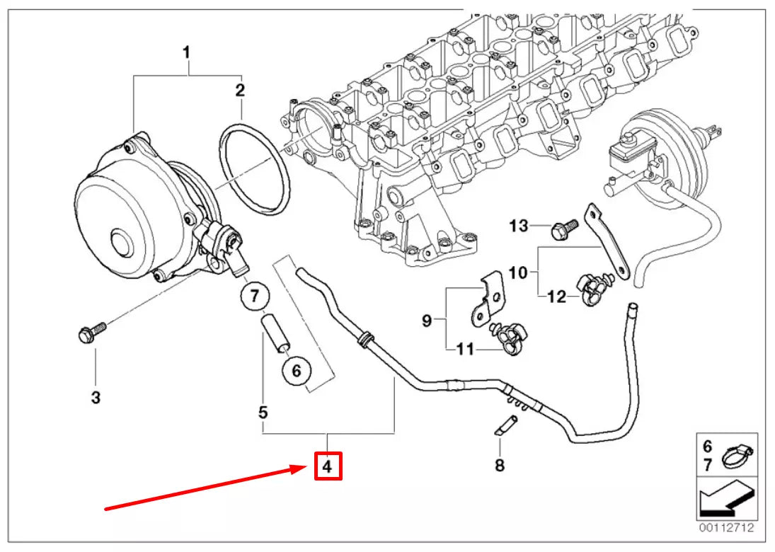 NEW BMW 3 E90 VACUUM PIPE 11667791509 7791509 ORIGINAL