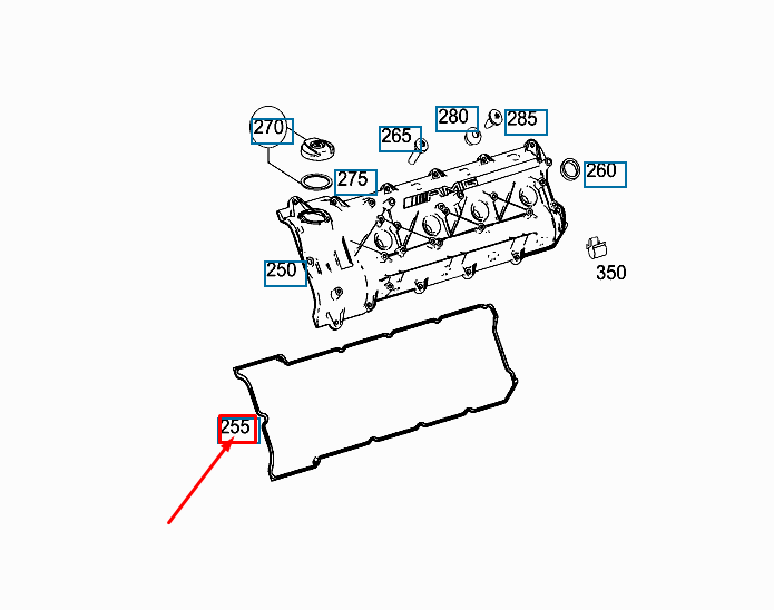 NEW MERCEDES-BENZ C W204 ENGINE VALVE COVER GASKET RIGHT A156016242164 ORIGINAL
