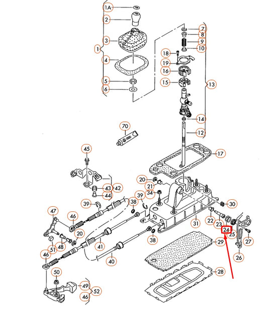 NEW AUDI A3 8P1 SELECTOR MECHANISM GUIDE BUSH 1K0711124 ORIGINAL
