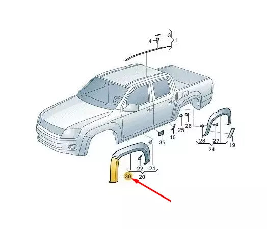 NEW VOLKSWAGEN AMAROK 2H FRONT RIGHT WHEEL COVER 2H6853728GRU