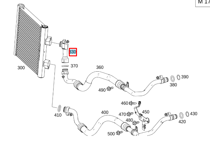 NEW MERCEDES-BENZ S W222 OIL COOLER PIPE A2225016200 ORIGINAL