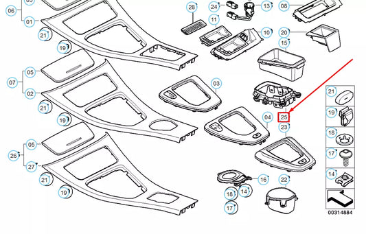 NEW BMW 3 E90 STORING PARTITION COVER FRAME 51169170917 9170917 ORIGINAL