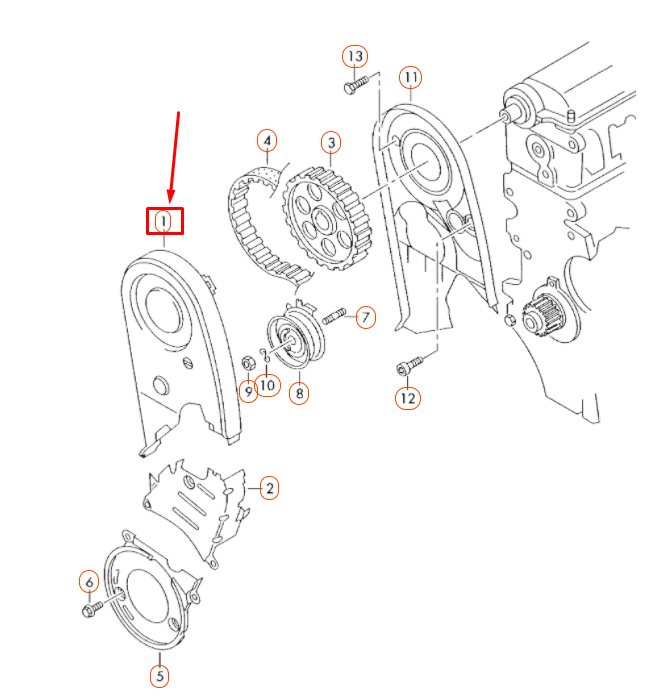 NEW AUDI A3 8P UPPER TOOTHED BELT GUARD 06B109123H ORIGINAL