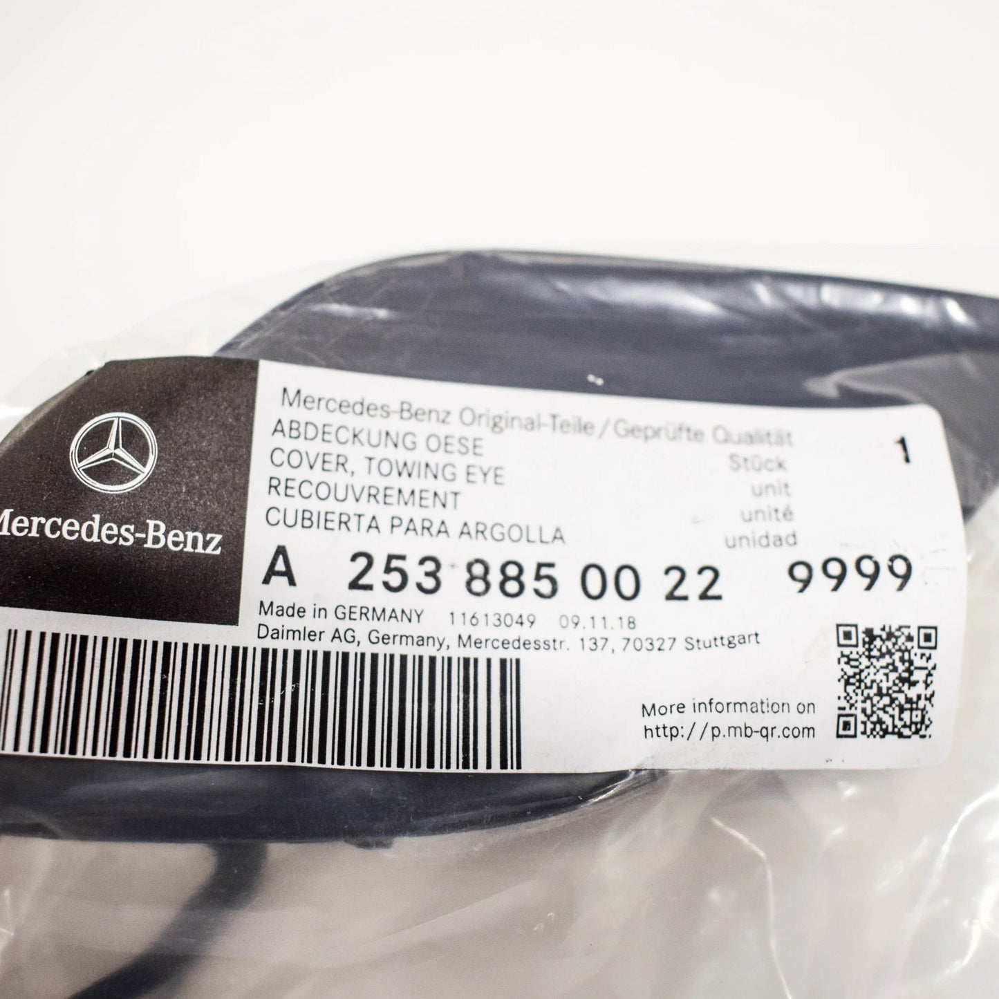 NEW MB GLC X253 FRONT BUMPER TOW HOOK EYE CAP COVER PRIMED! A25388500229999