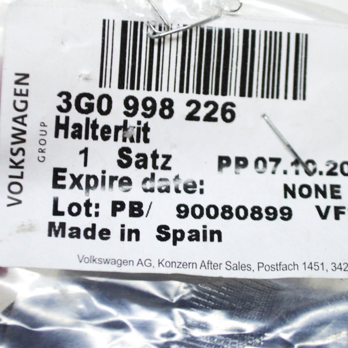 NEW VW PASSAT B8 FRONT RIGHT HEADLIGHT BRACKET REPAIR KIT 3G0998226 ORIGINAL