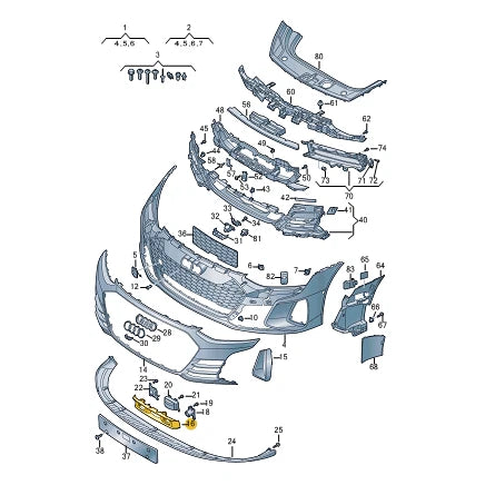 NEW AUDI E-TRON GT FRONT BUMPER CENTER TRIM 4J38078239B9 ORIGINAL