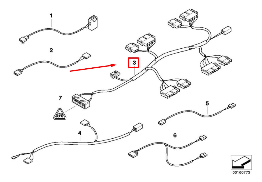 NEW BMW 3 E46 DRIVER'S SEAT WIRING HARNESS 61117002532 7002532 ORIGINAL