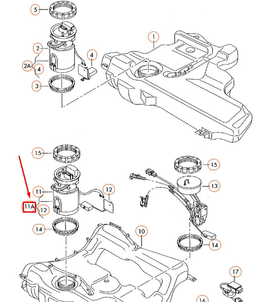 NEW AUDI TT 8J FUEL DELIVERY UNIT AND SENDER 1K0919051DE ORIGINAL