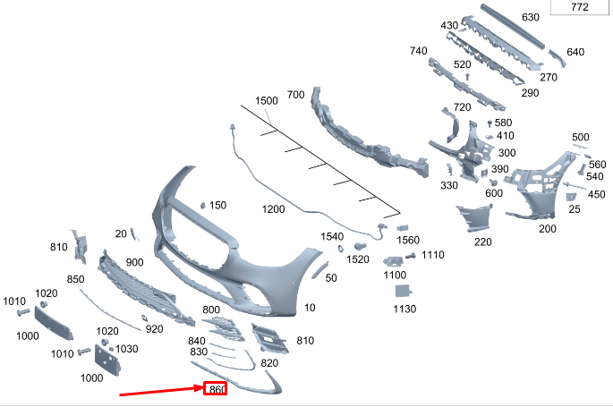 new mercedes-benz s w223 front right bumper cover a2238853001 original
