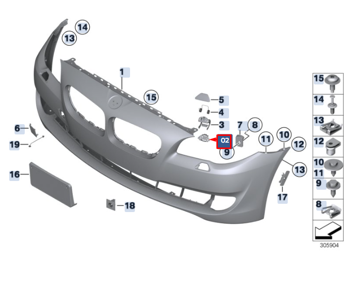 new bmw 5 f10 right dummy cover 51117207150 7207150 original