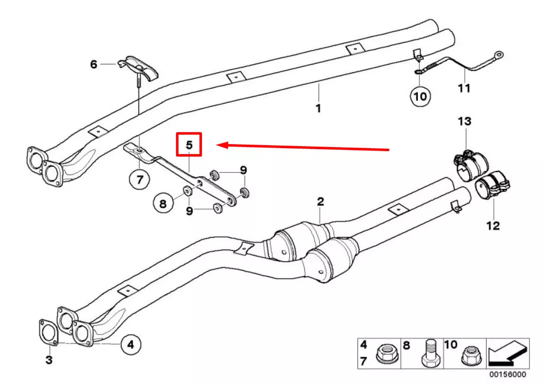 NEW BMW X3 E83 SILENCER CONVERTER EXHAUST SUPPORT 18303422991 3422991 ORIGINAL