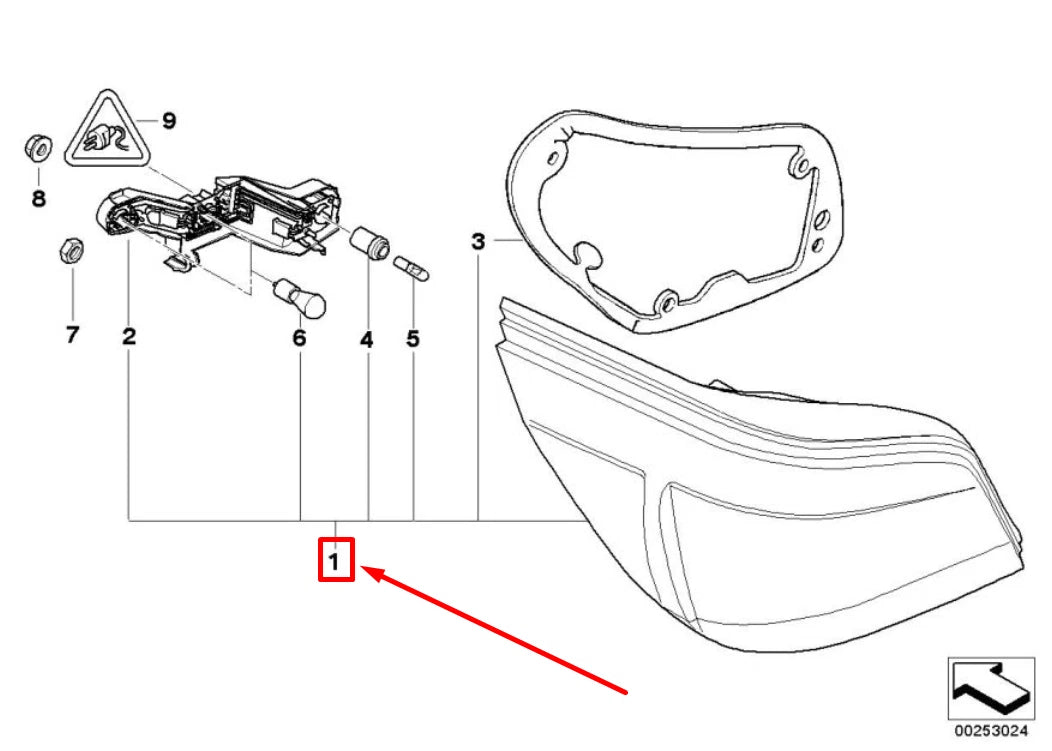 NEW BMW 5 E60 REAR RIGHT TAILLIGHT 7361594 63217361594 ORIGINAL