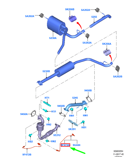 new ford tourneo connect mk2 lambda o2 oxygen sensor 1785292 original