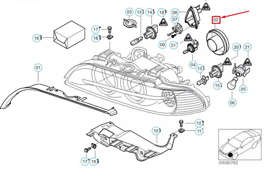 NEW BMW 5 E39 HIGH BEAM XENON HEADLIGHT RUBBER COVER 63126904046 6904046