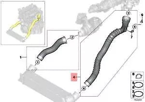 NEW BMW E60 E61 SEDAN WAGON INTERCOOLER PIPE TURBO HOSE 7803748 11617803748