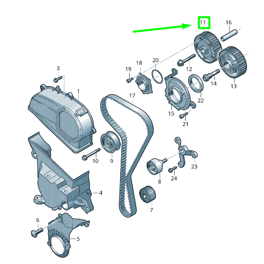 new volkswagen passat b8 3g camshaft adjuster pulley 05e109088e original