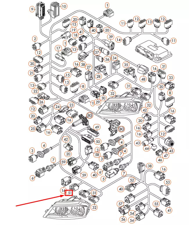 NEW AUDI A3 8P FLAT CONTACT HOUSING 2 PIN 1K0973202 ORIGINAL