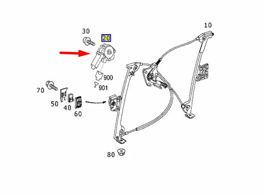 NEW MERCEDES-BENZ SL R230 LEFT DOOR WINDOW REGULATOR MOTOR A1718201342 ORIGINAL