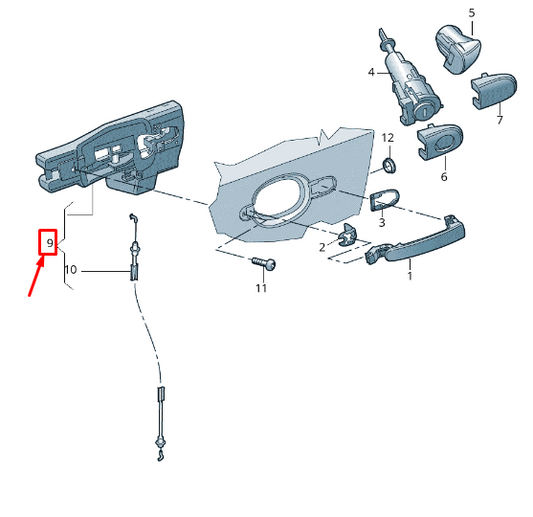 new audi tt 8j left exterior door handle mounting bar lhd 8j1837885a original