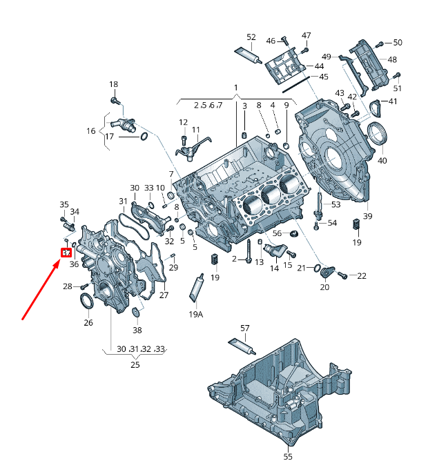 new vw touareg 7p mk2 crankcase housing adapter sleeve 059103826b original