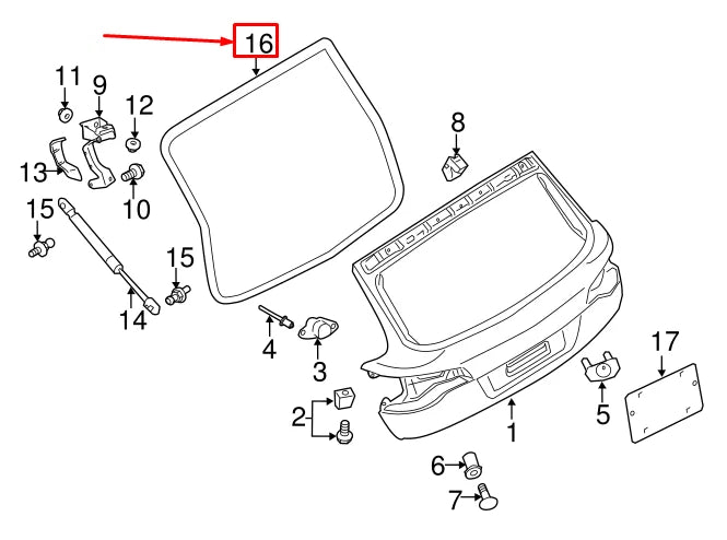 NEW AUDI Q7 4L REAR HATCH LID GASKET 4L0827705J