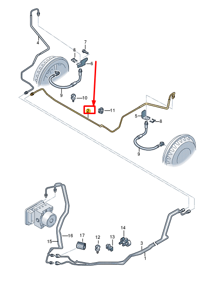 new audi q4 e-tron rear left brake line 1ea614781b original