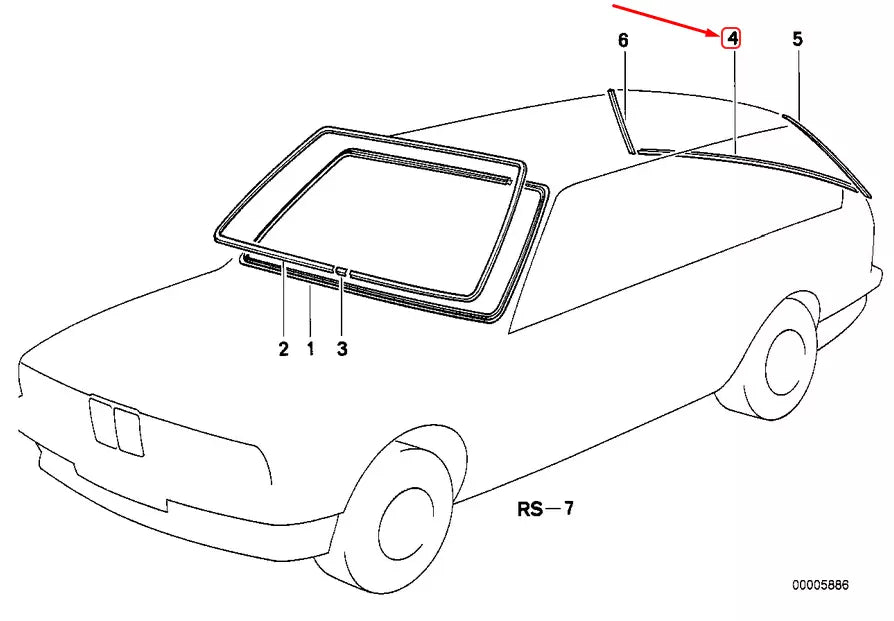 NEW BMW 3 TOURING E30 REAR WINDOW COVER STRIP 51311947248 1947248