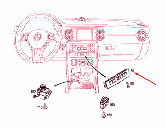 new mercedes-benz slk r172 upper control panel switch block a1729059901 original
