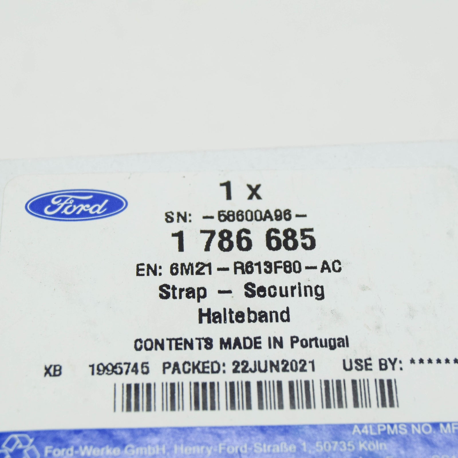 new ford galaxy mk2 rear seat securing strap 1786685 6m21-r613f80-ac original