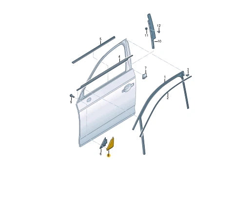 NEW AUDI Q5 FY FRONT LEFT WINDOW CORNER TRIM 80A837637A5FQ ORIGINAL