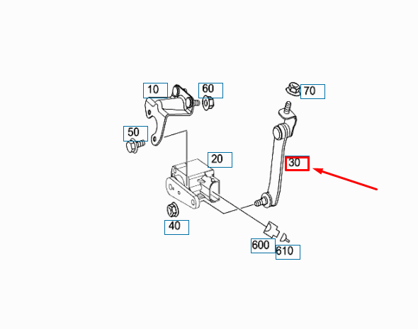NEW MERCEDES-BENZ E W211 FRONT HEADLIGHT RANGE CONTROL ROD A2113200489 ORIGINAL