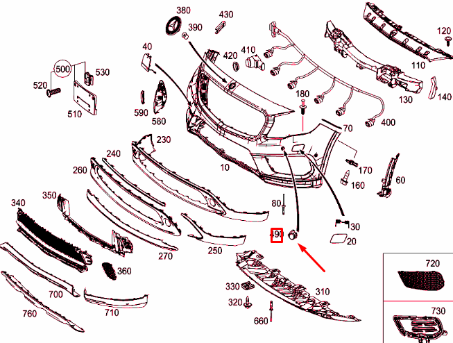 NEW MB GLA X156 FRONT PARK ASSIST SENSOR COVER MOLDING A2058840074 ORIGINAL