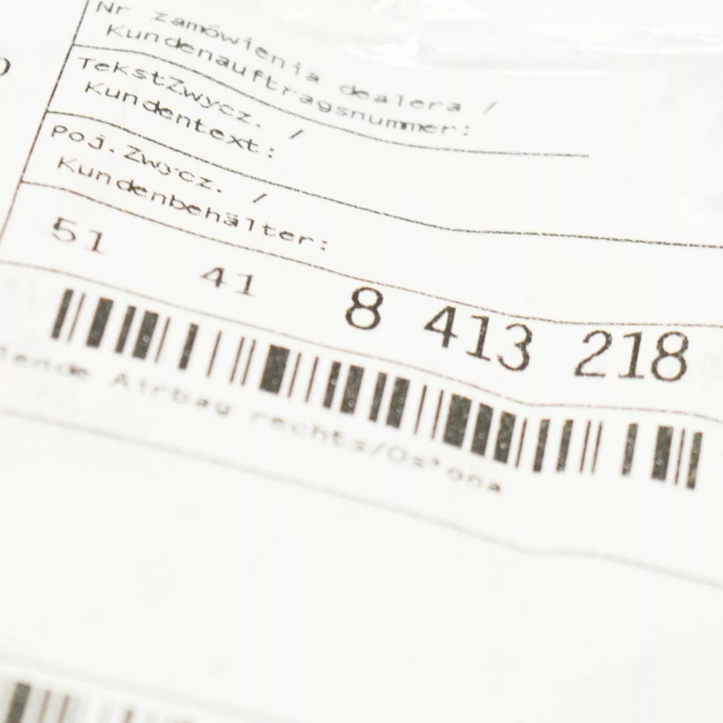 NEW BMW Z3 E36 RIGHT COVER BEIGE 51418413218 ORIGINAL