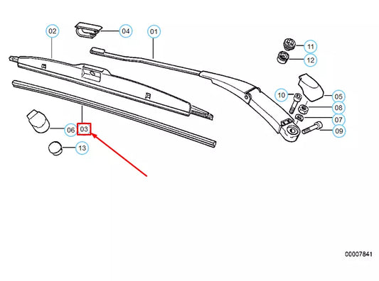 NEW BMW 5 E34 WIPER BLADE RUBBER 61618217711 8217711 ORIGINAL