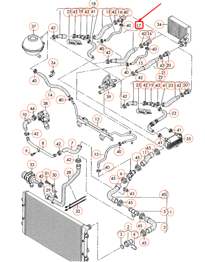 new audi tt 8j coolant hose with quick release coupling 3c0121157ak original