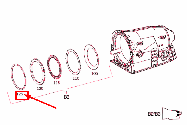NEW MB SL R129 TRANSMISSION MULTIPLE DISK BRAKE B2 SNAP RING A1409944335