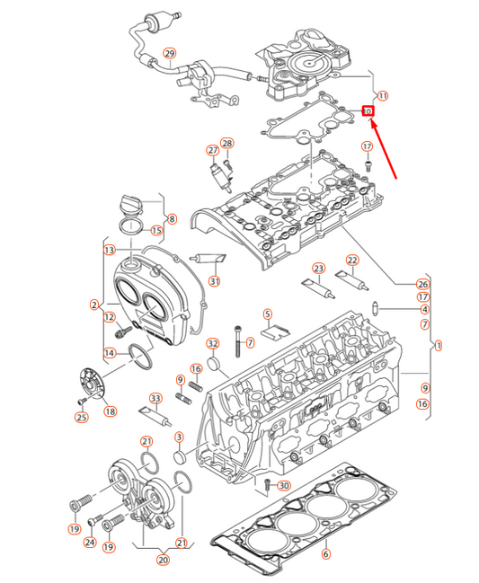 new audi a1 mk1 8x oil separator seal 06k103484f original