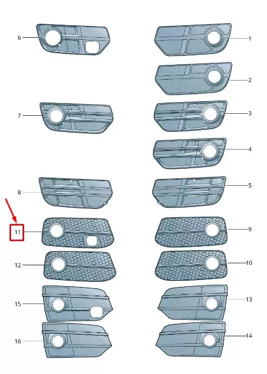 Audi Q5 8R Front Right Air Guide Grille 8R0807682F 01C 8R0807682F01C NEW