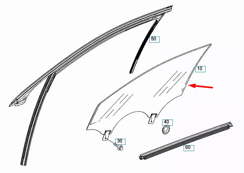 NEW MERCEDES-BENZ S-CLASS W222 FRONT RIGHT DOOR GLASS A2227200218 ORIGINAL