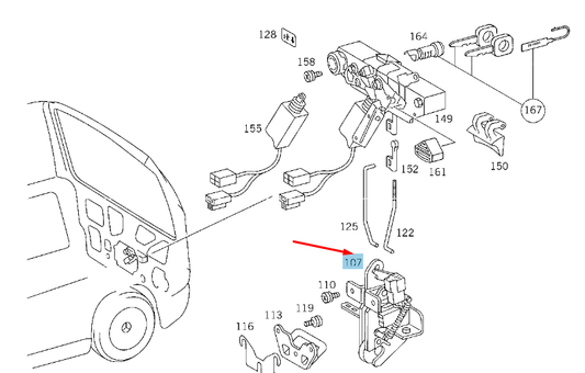 new mercedes-benz vito w638 tailgate lock a6387430235 original