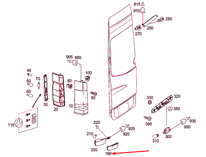 NEW MERCEDES-BENZ SPRINTER 906 REAR RIGHT REFLECTOR A9068260140 ORIGINAL