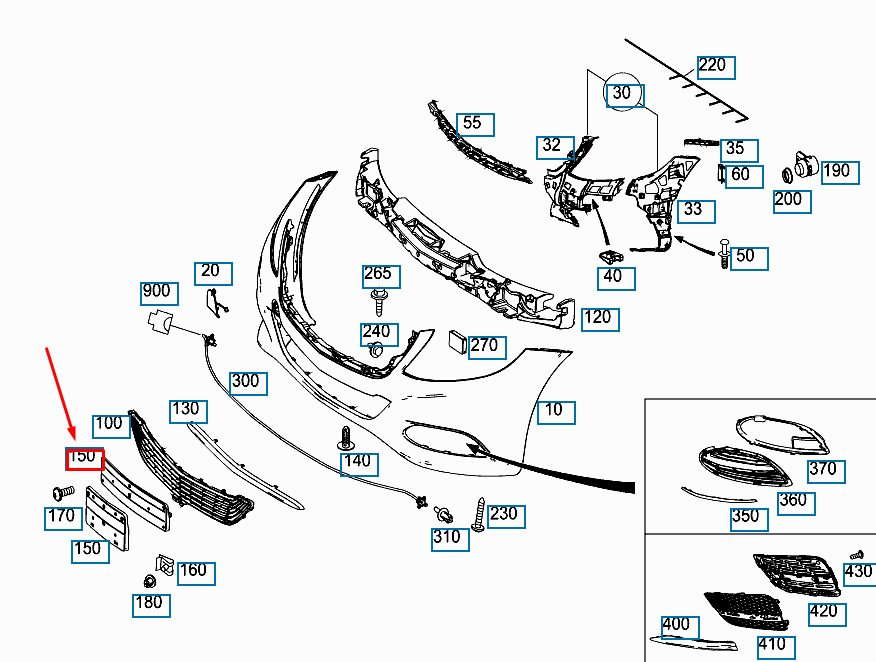 NEW MERCEDES-BENZ S W222 FRONT LICENCE PLATE MOLDING A2228850081 ORIGINAL