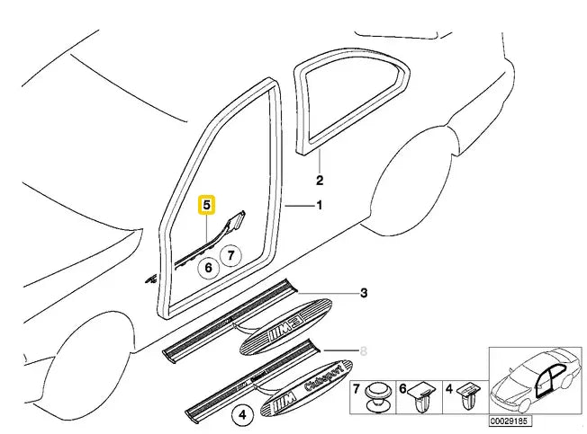 NEW BMW 3 COUPE E36 FRONT RIGHT INTERIOR STEP TRIM 51478187169 ORIGINAL