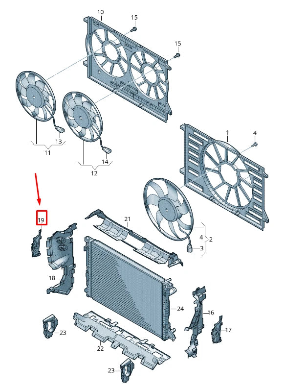 NEW AUDI Q7 4M RIGHT ENGINE RADIATOR AIR GUIDE 4M0121284CB ORIGINAL