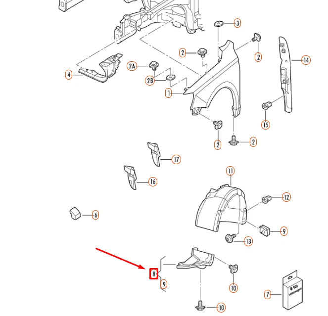 NEW VW GOLF MK7 FRONT RIGHT WHEEL HOUSING LINER LOWER PART 1K9805912