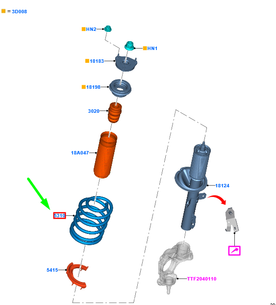 new ford transit custom mk1 front coil spring 1772813 original
