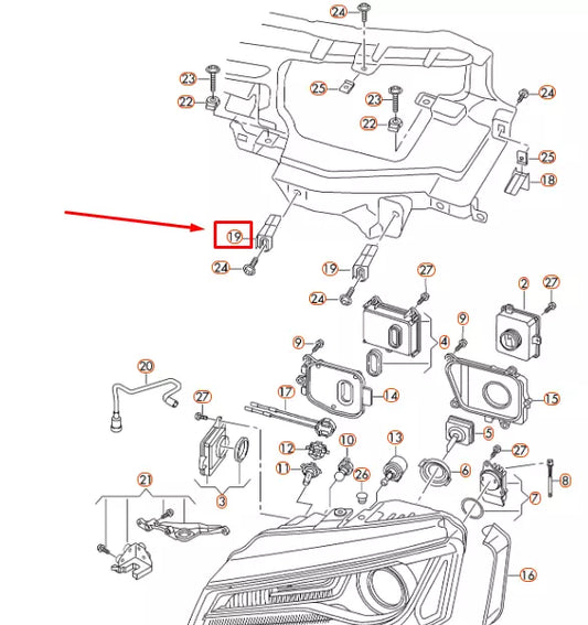 NEW AUDI A8 D4 HEADLIGHT LOWER BRACKET 4H0941455 ORIGINAL