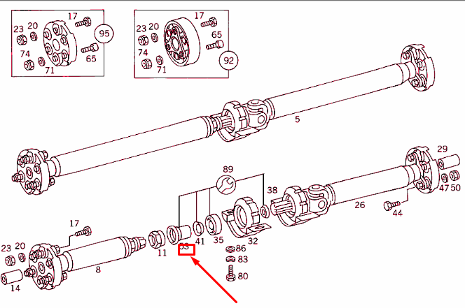 NEW MERCEDES-BENZ C W202 PROPELLER SHAFT BOOT A2024110297 ORIGINAL
